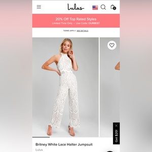 White lace halter jumpsuit - Lulus size L